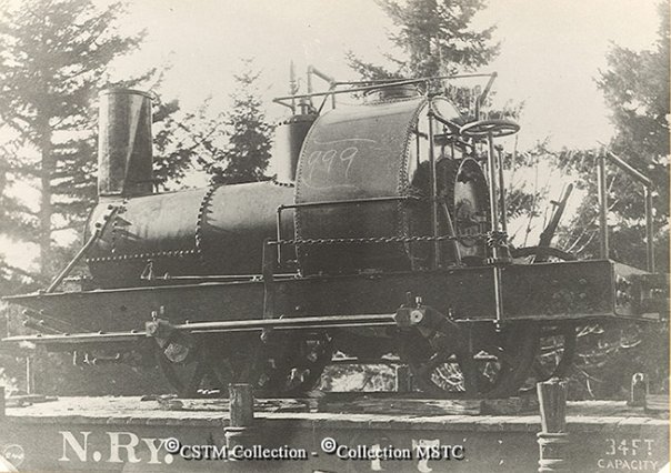 First engine shipped to Grand Falls for shunting from the mainline during mill construction. 
